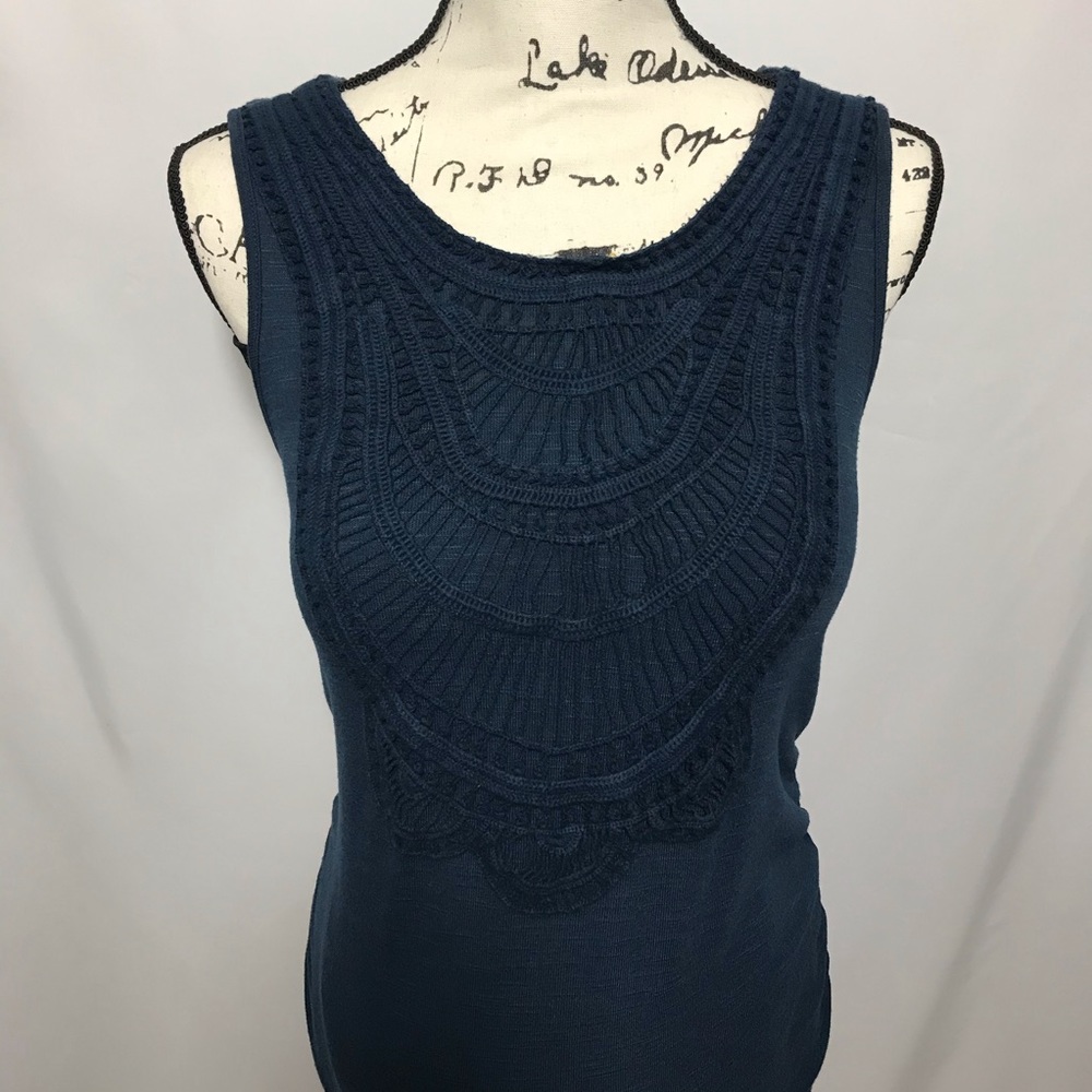 Liz Lange Maternity Crochet Top Navy Dress